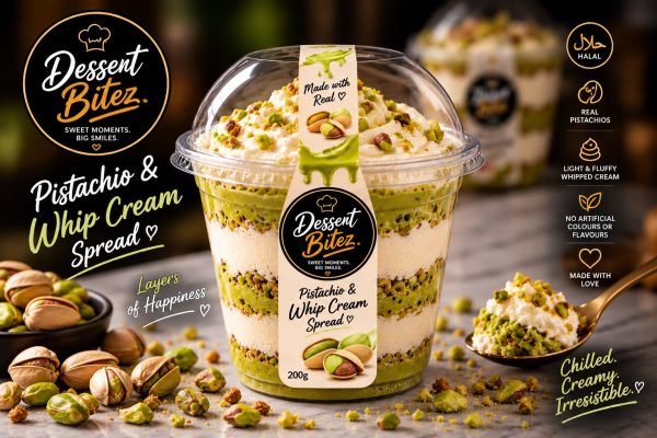 Dessert Bitez Pistachio and whip cream dessert